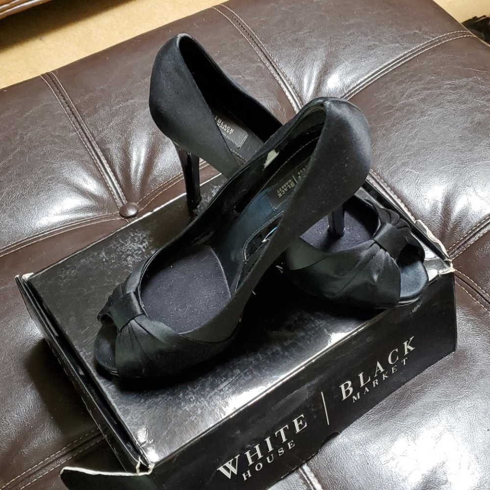 Black Satin Heels